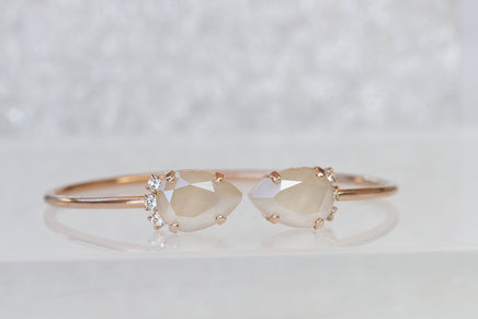 IVORY BRACELET, Nude Ivory Bracelet, Wedding Rebeka Cream Bridal Matching Jewelry Gift, Bridesmaid Ivory Earrings Bracelet Necklace Set