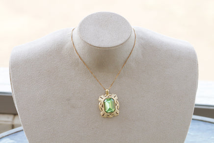 EMERALD STATEMENT EARRINGS, Dark Green Earrings, Rebeka Earrings, Antique Style, Big Drop Earrings, Filigree Jewelry,Emerald Cut Earrings