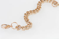 ROSE Gold-plated Gourmet Bracelet for Women, Classic Minimalist Curb Bracelet, Thick Everyday Chain bracelet, Rocker Cuban Link Bracelet
