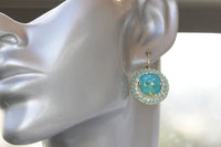 LAGOON earrings, Turquoise Rebeka jewelry, Blue Turquoise earrings gold, Bridal blue earrings, Something Blue For The Brides, Xmas Gift