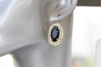BLACK DROP EARRINGS, Black Bridal Earrings, Large Dangle Evening Earrings, Classic Black Earrings,Wedding Rebeka Impressing Woman Jewelry