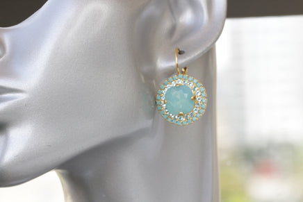 MINT GOLD earrings, Turquoise Rebeka Drop Earrings, Blue Turquoise earrings, Bridal Blue Opal earrings, Blue Dangle Earrings, Woman Gift