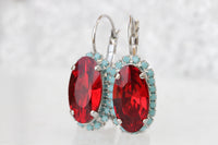 RED CORAL Turquoise EARRINGS, Red Ruby Bridal Earrings, Red Blue Silver Earrings, Drop Earrings, Birthday Gift, Rebeka Woman Stylish Gift