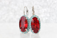 RED CORAL Turquoise EARRINGS, Red Ruby Bridal Earrings, Red Blue Silver Earrings, Drop Earrings, Birthday Gift, Rebeka Woman Stylish Gift