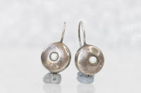 SILVER STERLING EARRINGS, Pearl Earrings, Small Drop Earrings, Boho Silver 925 Earrings, White Pearl Silver Earrings, Dainty Wedding Earring
