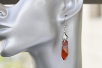 DARK RED JEWELRY Set, Red Dangle Earrings, Leaf Earrings, Avant Garde Jewelers, Bridal Rebeka Jewelry Set , Jean Paul Gaultier, Wife Gift
