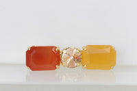 ORANGE YELLOW BROOCH, Orange Blush Brooch, Orange Citrine Peach Brooch,Elegant Rebeka clothing Brooch, Dainty Coat Pin, Mother's Day Gift