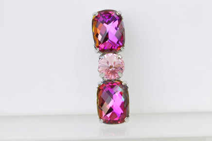 FUCHSIA BROOCH, Hot Pink Brooch, Crystal Rhinestone Brooch, Vintage Rebeka clothing Brooch, Dainty Coat Pin, Mother's Day Gift,Blush Pink