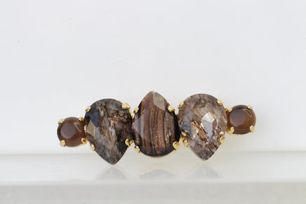 BROWN BROOCH, Brown Gold Brooch, Teardrop Brown Brooch, Gold And Brown Brooch, Elegant clothing Brooch, Mother's Day Small Gift, Sister Gift
