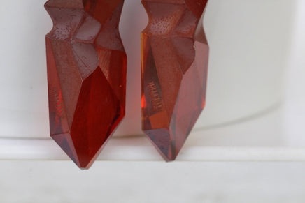 DARK RED JEWELRY Set, Red Dangle Earrings, Leaf Earrings, Avant Garde Jewelers, Bridal Rebeka Jewelry Set , Jean Paul Gaultier, Wife Gift