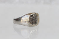 CAMEO SIGNET RING, Men's Coin Ring, Silver Sterling 925 Jewelry, Woman Ring, Unisex Ring, Unique Handmade Ring for Women,Rings for Men Gift
