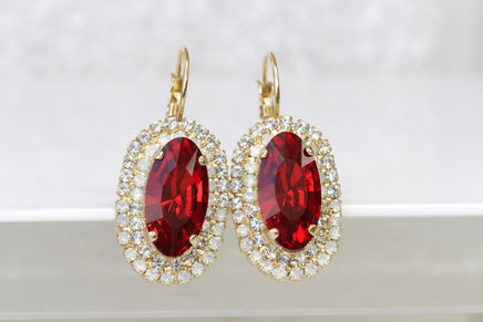 RED DROP EARRINGS, Red Ruby Bridal Earrings, Large Opal Red Coral Earrings, Big Leverback Earrings,Wedding Rebeka , Mother Of The Groom