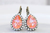 ORANGE EARRINGS, Orange Wedding Earrings, Bridesmaids Rebeka Earrings, Ab Orange Earrings, For Brides, Orange Vintage Style Earrings,Gift