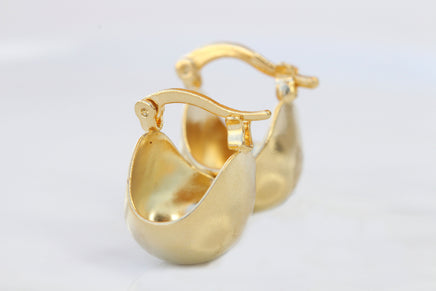 GOLD Hoop Earrings, Minimalist Jewelry, Bridal Gold Plated Earrings, Small Hoops, Classic Chunky Small Hoop Earrings, Elegant Women's Hoops