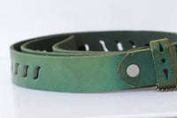 GREEN BELT, Green Leather Belt, Silver Buckle belt, Women's belt. Jeans belt, Casual Boho belt, Unisex Emerald Green belt, Retro Style belt