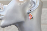 ORANGE EARRINGS, Orange Wedding Earrings, Bridesmaids Rebeka Earrings, Ab Orange Earrings, For Brides, Orange Vintage Style Earrings,Gift