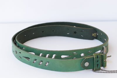 GREEN BELT, Green Leather Belt, Silver Buckle belt, Women's belt. Jeans belt, Casual Boho belt, Unisex Emerald Green belt, Retro Style belt