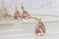 BLUSH MORGANITE EARRINGS, Teardrop Wedding Earring, Bridal Simple Earrings, Light Pink Drop Earrings, Minimalist Earrings,Bridal Shower Gift