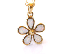 Flower Opal necklace, Gemstone opal pendant necklace, Fire White opal jewelry, Gold Filled with Dainty opal necklace Gift,October Birthstone