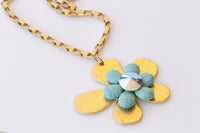 GOLD TURQUOISE NECKLACE, Turquoise Necklace, Long Necklace, Statement Jewelry, Turquoise And Crystal Gold Necklace, Large Turquoise pendant