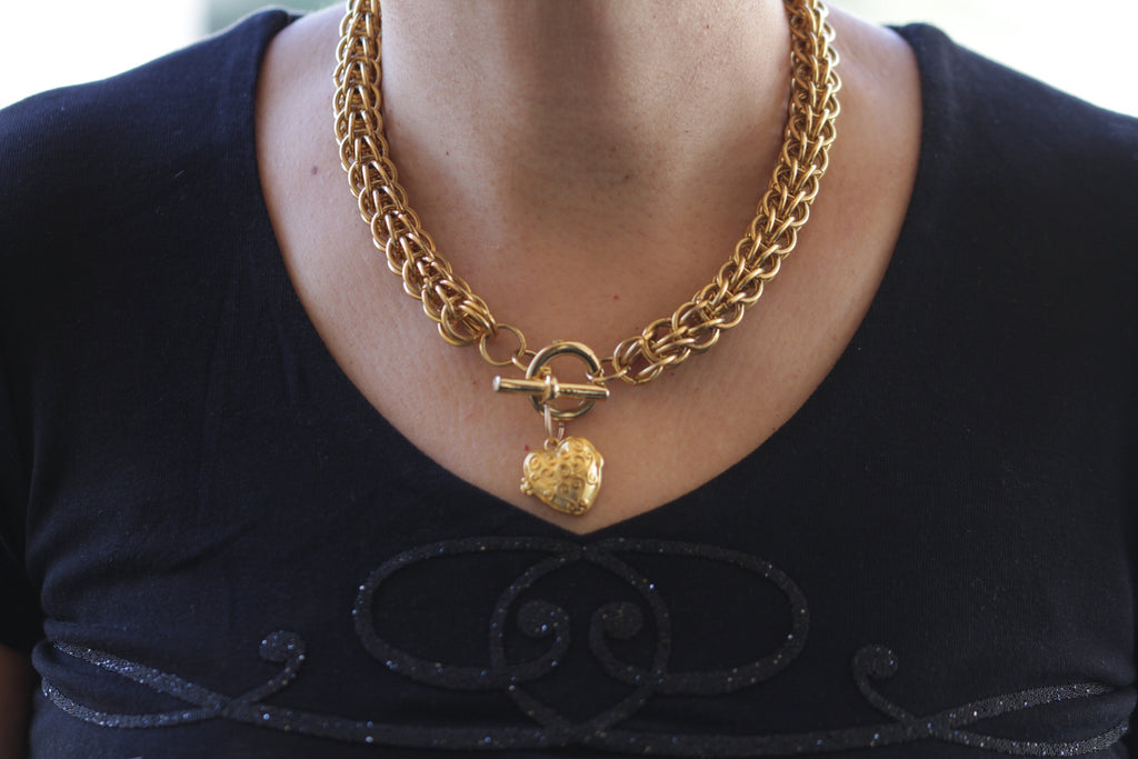 Gold Chunky Necklace, Chain Necklace, Ladies Necklace