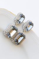 BRIDAL EARRINGS, Crystal Wedding Earrings, Dangle Gray Earrings, Black diamond Crystal Earrings, Long Earrings, Vintage Bride Chandeliers