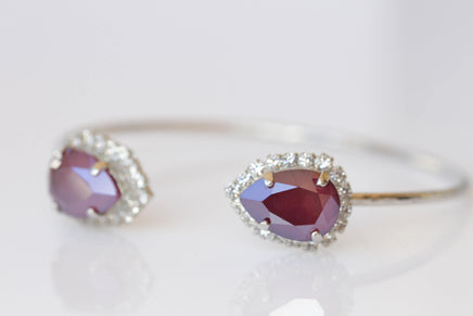 BURGUNDY NECKLACE Vintage Looking Jewelry Set, Bridesmaid Maroon Necklace, Bordeaux Bridal Necklace, Classic Necklace Earrings Bracelet Set