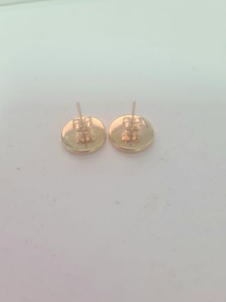 Turquoise stud earrings, Clip On Or Pierced stud earrings, Blue Turquoise jewelry, December birthstone,Circle Minimalist Gemstone earrings