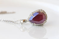 BURGUNDY NECKLACE Vintage Looking Jewelry Set, Bridesmaid Maroon Necklace, Bordeaux Bridal Necklace, Classic Necklace Earrings Bracelet Set