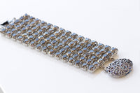 GRAY BRACELET,  Wedding Chunky Bracelet, Dark Grey Silver Formal Bracelet, Bridal Black Diamond Statement Bracelet, Woman Evening Jewelry