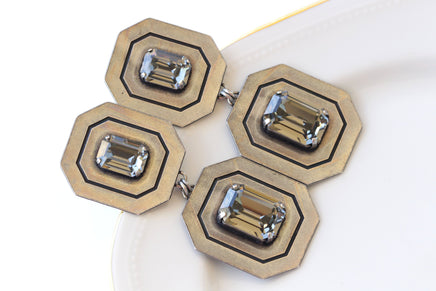 GRAY LARGE EARRINGS, Dark Grey Evening Earrings, Geometric Formal Jewelry, Antique Silver Statement Earrings, Clip On. Big Cocktail Earrings