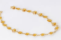 YELLOW GOLD NECKLACE, Crystals Necklace, Long Mustard Color Necklace, Casual Woman Necklace, Gift For Her, Christmas Jewelry