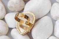 ORANGE TEARDROP RING, Hot Orange Gold Rings, Large Ring, Cocktail Evening Ring, Classic Summer Jewelry, Mother Of The Bride Jewelry Gift