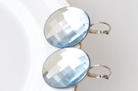 Light Blue Earrings, Leverback Drop Earrings, Aquamarine Earrings, Extra large Circle Earrings, Statement Bridal Simple Earrings, Gift Idea