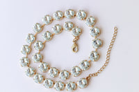 AQUAMARINE TENNIS NECKLACE, Necklace Earrings Set, Light Blue Necklace, Wedding Necklace, Bridal Ice Blue Necklace, Evening Necklace Gift