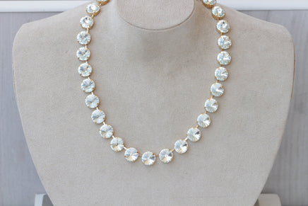 AQUAMARINE TENNIS NECKLACE, Necklace Earrings Set, Light Blue Necklace, Wedding Necklace, Bridal Ice Blue Necklace, Evening Necklace Gift