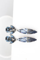 NAVY BLUE EARRINGS, Huge Statement Blue Earrings, Wedding Dark Blue Long Earrings, Bridal Navy Blue Earrings, Mother Of The Brides Jewelry