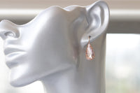 BLUSH MORGANITE EARRINGS, Teardrop Wedding Earring, Bridal Simple Earrings, Light Pink Drop Earrings, Minimalist Earrings,Bridal Shower Gift