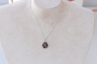 Garnet pendant , Antique necklace, Victorian necklace, Old sterling necklace, Vintage garnet sterling pendant,Garnet necklace,Antique garnet