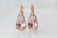 BLUSH MORGANITE EARRINGS, Teardrop Wedding Earring, Bridal Simple Earrings, Light Pink Drop Earrings, Minimalist Earrings,Bridal Shower Gift