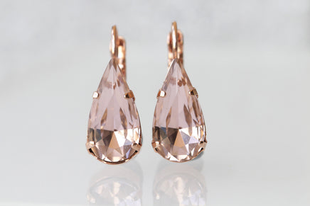 BLUSH MORGANITE EARRINGS, Teardrop Wedding Earring, Bridal Simple Earrings, Light Pink Drop Earrings, Minimalist Earrings,Bridal Shower Gift