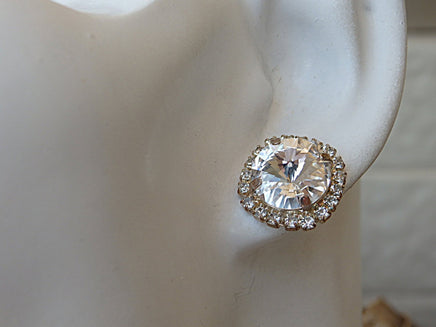 BLUSH EARRINGS, Morganite Earrings ,Bridal Blush earring, Bridesmaid Morganite Studs, Rebeka Clip On Earrings, Small Earrings For Brides