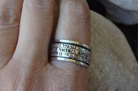 Jewish Spinner Ring. Sterling. Wide Band Spinner Ring. Fidget Ring. Sterling Silver Hebrew Stamped Ring. Engraved Silver Ring. Shma Israel