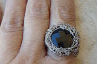 Knitting Ring. Knitting Jewelry. Rebeka Jewelry. 925 Silver Ring. Silver Jewelry. Black Jewelry. Black Ring. Knitted Ring. Rebeka Ring