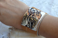 Leather Bracelet. Brown Cuff Leather Bracelet. Chunky Cuff Men Leather Bracelet. Women Leather Beacelet. Silver And Leather Unique Jewelry.