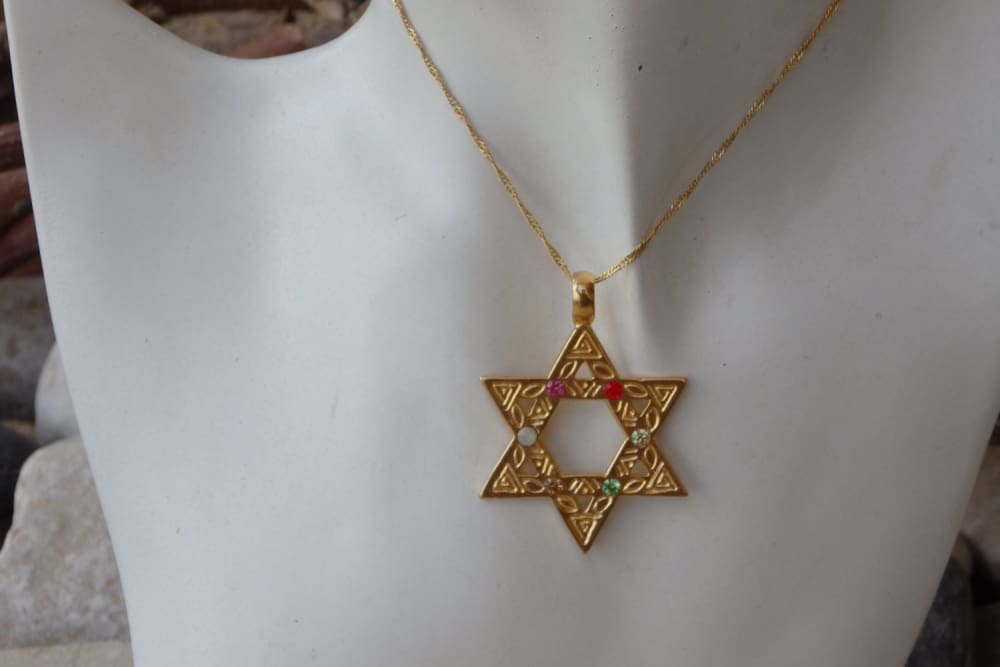 14K Solid Yellow Gold Star Of David Pendant Necklace - Jewish Magen Disc Charm Judaica Religious Jewelry - View #10