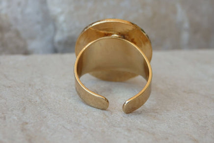 Multi Stone Opal Ring. Blue Circle Ring. Fire Opal Ring. Adjustable Rebeka Statement Ring. Stackable Ring. Gold Open Back Ring. Big Rings