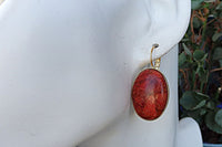 Natural Red Coral Earrings. Orange Red Earrings. Natural Organic Earrings. Genuine Gemstones Earrings. Casual Earrings. Bohochic Earrings