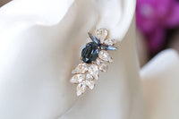 Navy Cluster Earrings