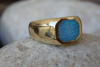 Octagon Opal Signet Ring